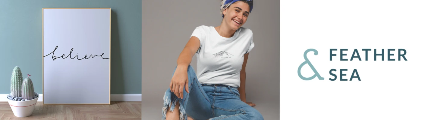 Banner image of feather and sea