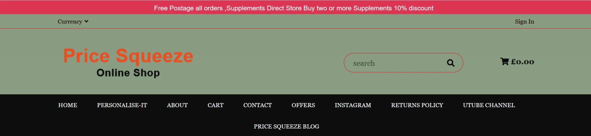 Banner image of Price Squeeze Store