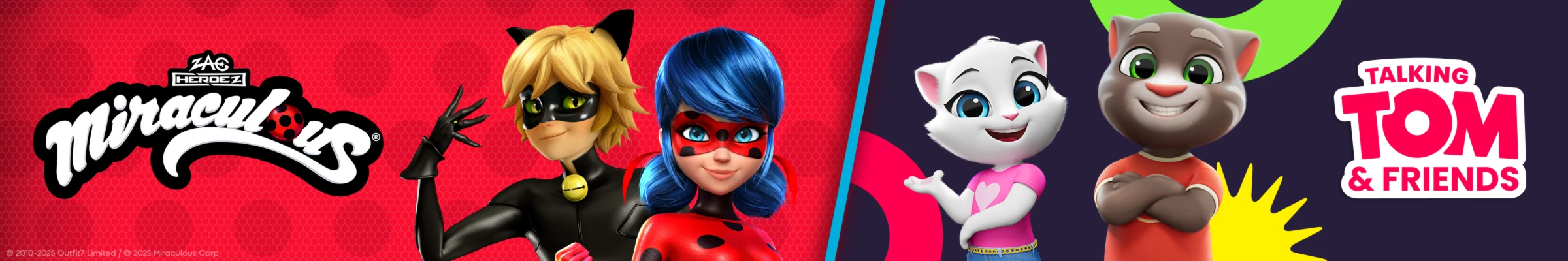Banner image of Talking Tom and Friends x Miraculous